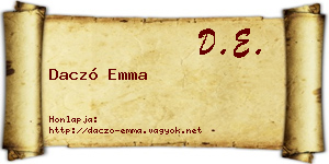 Daczó Emma névjegykártya