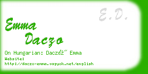 emma daczo business card